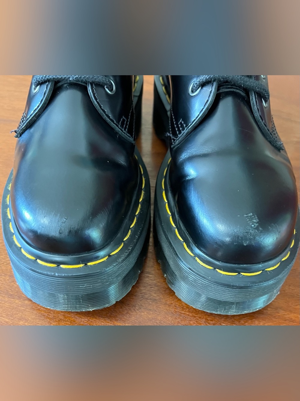 Dr. Martens Jadon Boot Smooth Black Leather Platforms Black Goth Festival Grunge - Picture 6 of 16